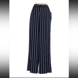 Ralph Lauren Navy and White Wide-Leg Pants